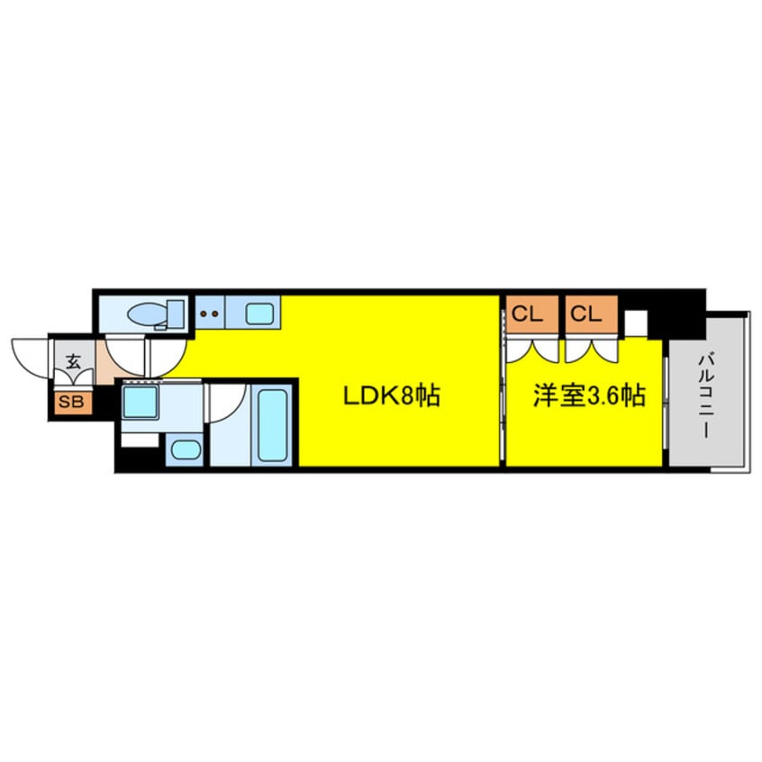 間取図 ソルレヴェンテ北堀江Q