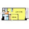Alivis北梅田 1LDKの間取り