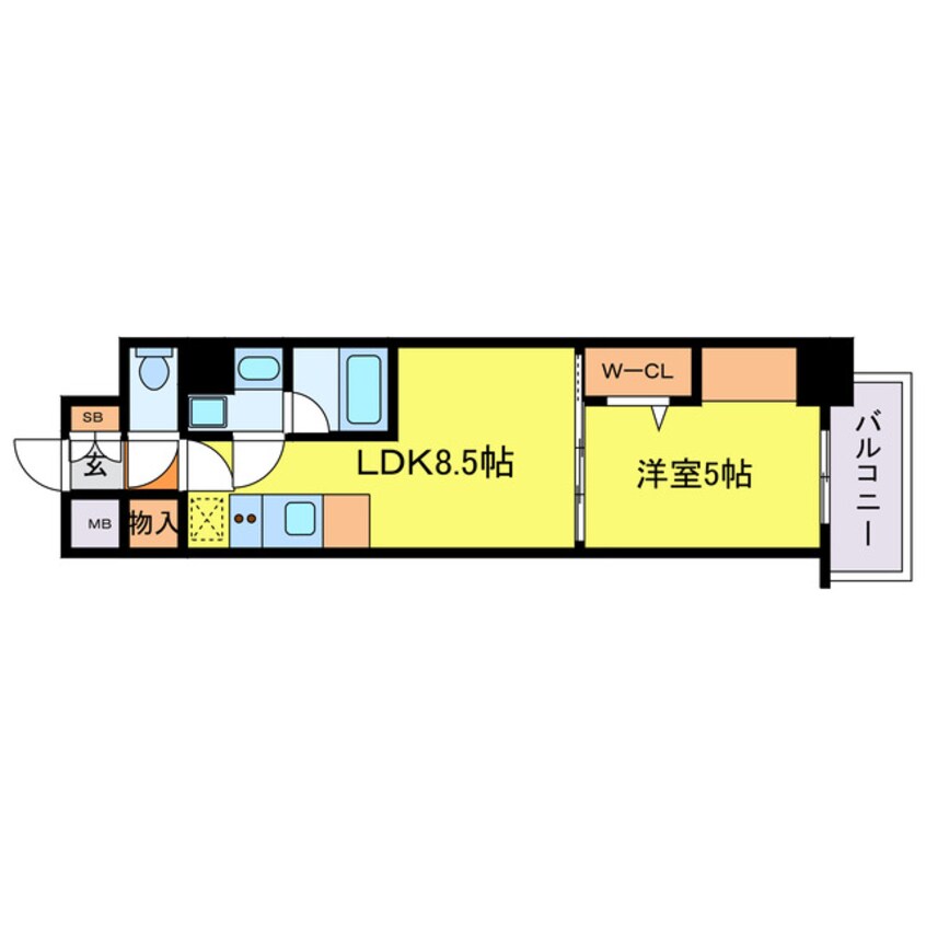 間取図 アーバネックス梅田中崎町Ⅱ