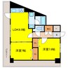 インプルーブ天六 2LDKの間取り