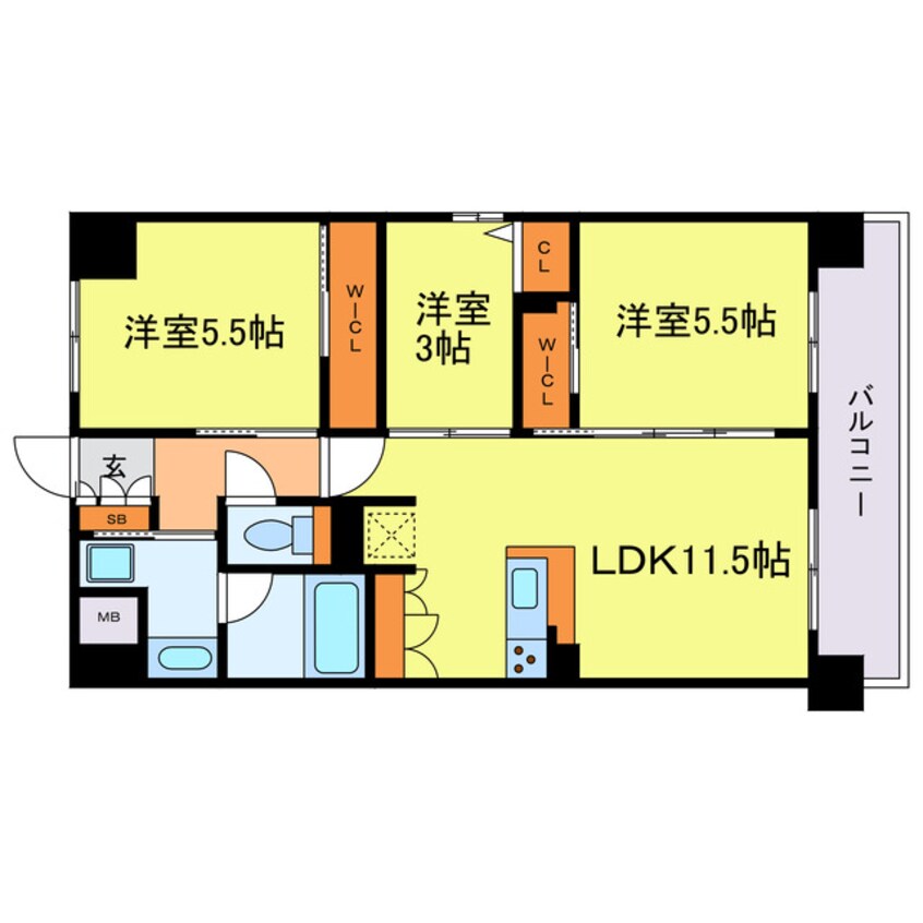 間取図 アーバネックス中崎町Ⅱ