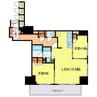 ジオタワー新町 2LDK+Sの間取り