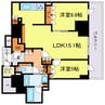 ジオタワー新町 2LDKの間取り