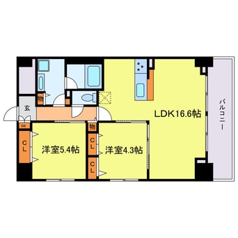 間取図 Ｖｅｓｔａ京町堀