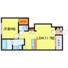大阪市西淀川区新築アパート 1LDKの間取り