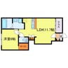 大阪市西淀川区新築アパート 1LDKの間取り