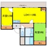 ハイツ江戸堀 2LDKの間取り