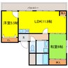 ハイツ江戸堀 2LDKの間取り