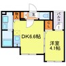 リバーサイド碧 1DKの間取り