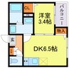 リバーサイド碧 1DKの間取り