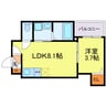 F　SEAM　春日出北 1LDKの間取り