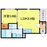 ヴィラさざんか 1LDKの間取り