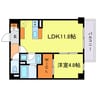 ソラシアレジデンス九条 1LDKの間取り