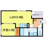 クオッカ都島 1LDKの間取り