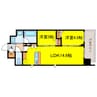 スプランディッド本町東DUE 2LDKの間取り