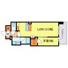 スプランディッド本町東DUE 1LDKの間取り