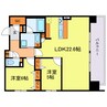 スプランディッド本町東DUE 2LDKの間取り