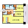 スプランディッド本町東DUE 2LDKの間取り