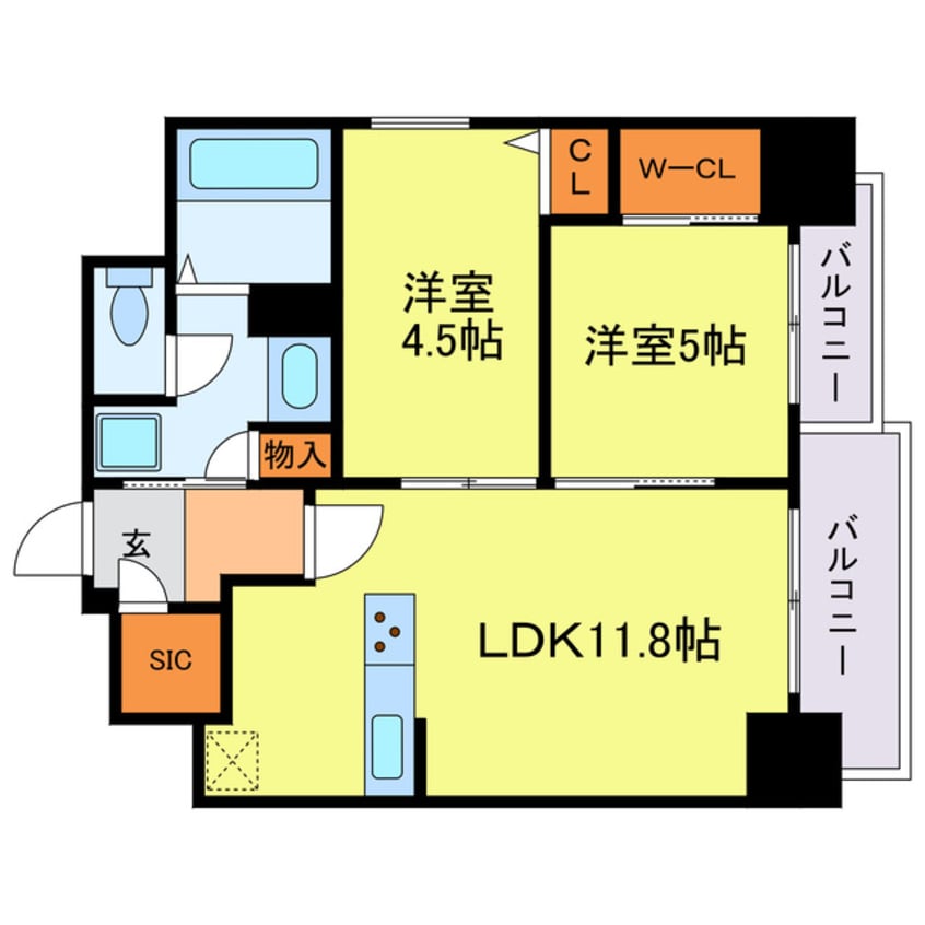 間取図 ルフォンプログレ新町