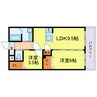 グランイニシオ都島 2LDKの間取り