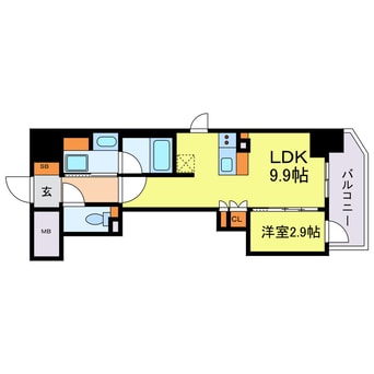 間取図 コンフォリア・リヴ博労町一丁目Q