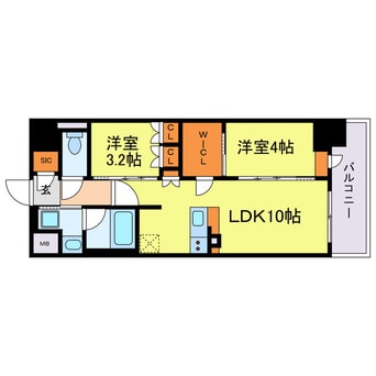 間取図 コンフォリア・リヴ博労町一丁目Q
