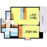 ルフォンプログレ南森町 1LDKの間取り