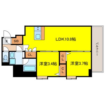 間取図 スプランディッド弁天町DUE