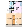 箕ノ手ハイツＡ棟 2LDKの間取り