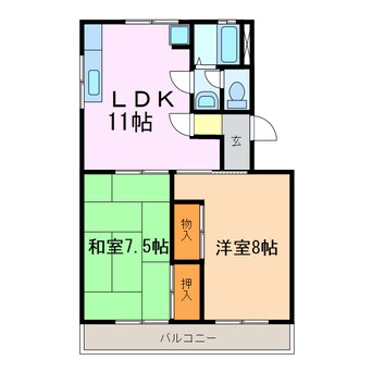 間取図 箕ノ手ハイツＣ棟