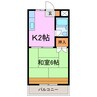 レイクグリーン三好Ａ・Ｂ 1Kの間取り