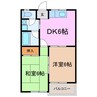 ムーニー岩崎 2DKの間取り