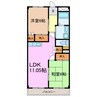 レジデンス香久山 2LDKの間取り