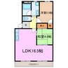 クリスタルパレス 2LDKの間取り