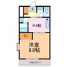 メルヴェーユ45 1Kの間取り