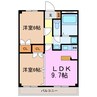 パークハウス梅森 2LDKの間取り