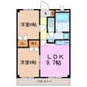 パークハウス梅森 2LDKの間取り
