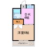 ヒルズ池下 1DKの間取り