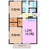 アプト岩崎台 2LDKの間取り