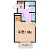 シャルムスズキ 1Kの間取り