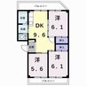 加納コーポ 3DKの間取り