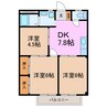 ベルシティＡ棟 3DKの間取り