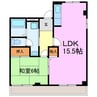 ファミールKATO 1LDKの間取り
