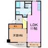 レジデンス蓮池 1LDKの間取り
