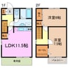 アルモニコ　Ｂ棟 2LDKの間取り