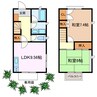 アメニティタウントモエ 2LDKの間取り