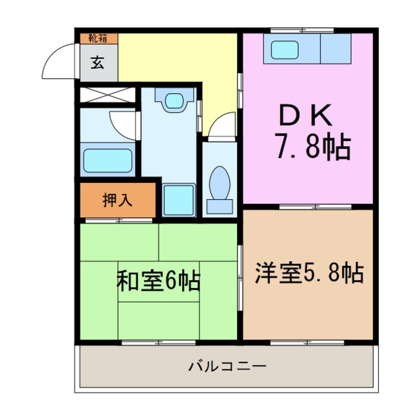 間取図 ヒルズシャトーⅡ