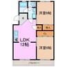 八城マンション 2LDKの間取り