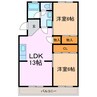 八城マンション 2LDKの間取り
