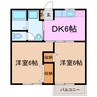 エクセルハイツ原山 2DKの間取り